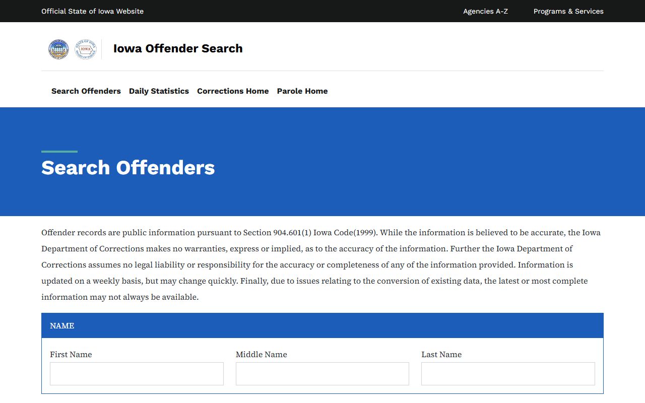 Iowa DOC offender search for Greene County inmate lookup after sentencing